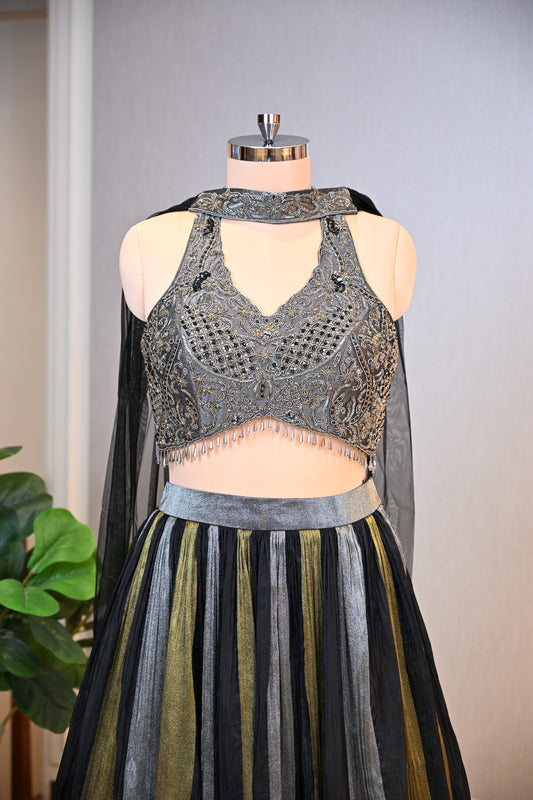 Embellished Tissue Lehenga Set Crafted with Chiffon