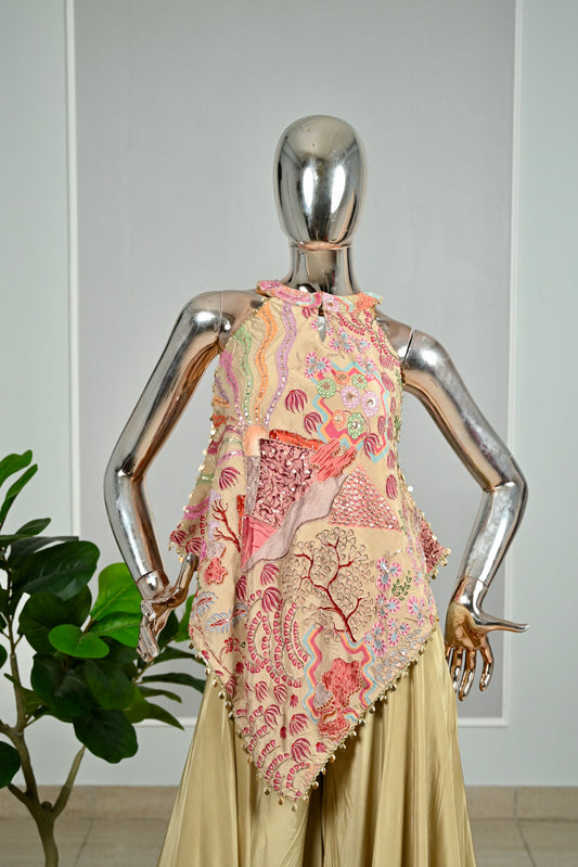 Indo-Western Digital Print Sequins Highlighted Jaffa Set