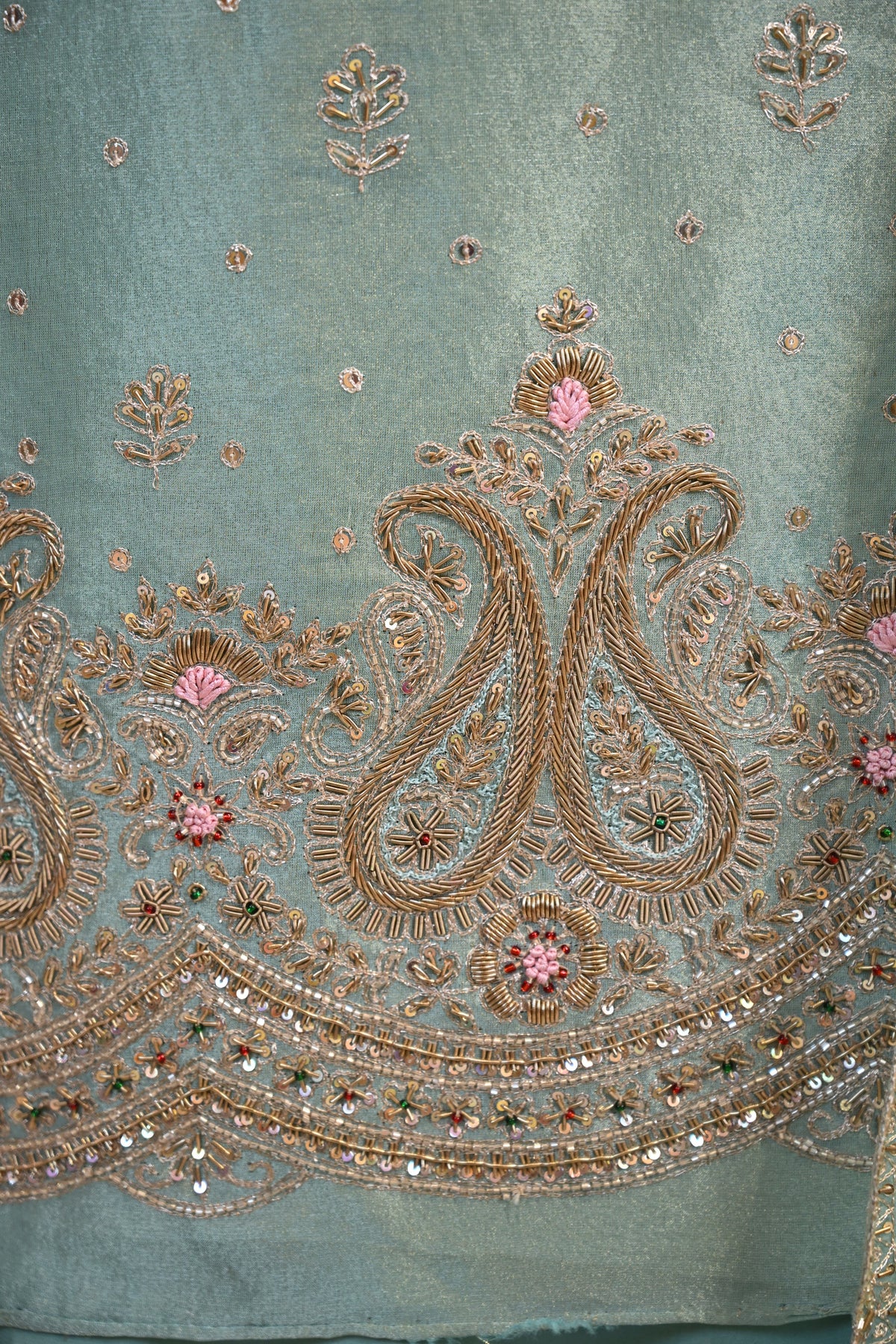 Shimmer Tissue Hand-Embroidered Suit Set