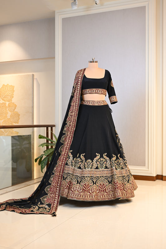 Crepe Printed Lehenga Choli with Gota Patti & Dori Work