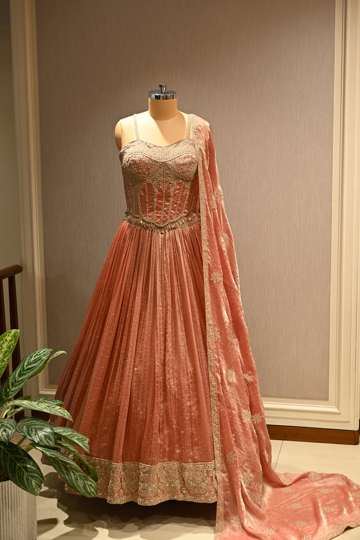 All-Over Shimmer Silk Thread & Stone Work lehenga Set