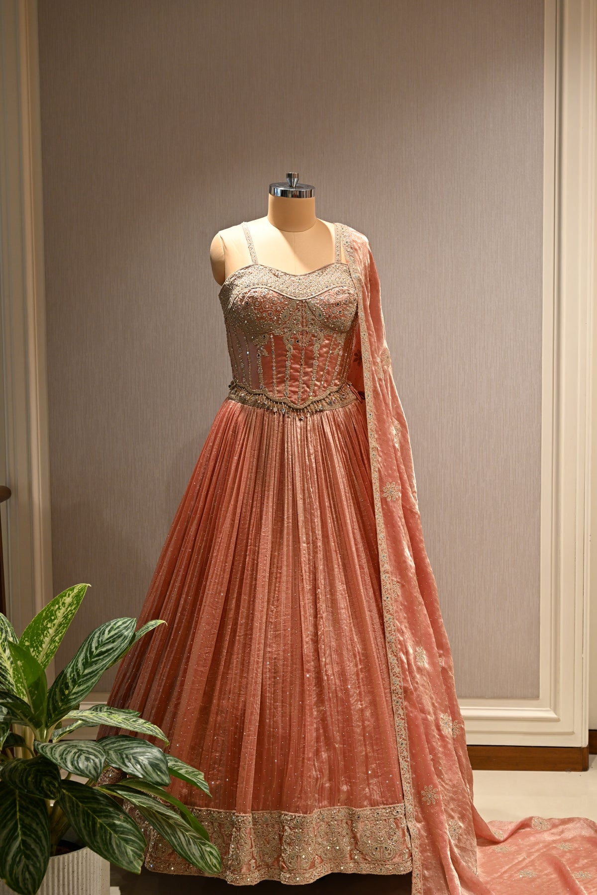 All-Over Shimmer Silk Thread & Stone Work lehenga Set