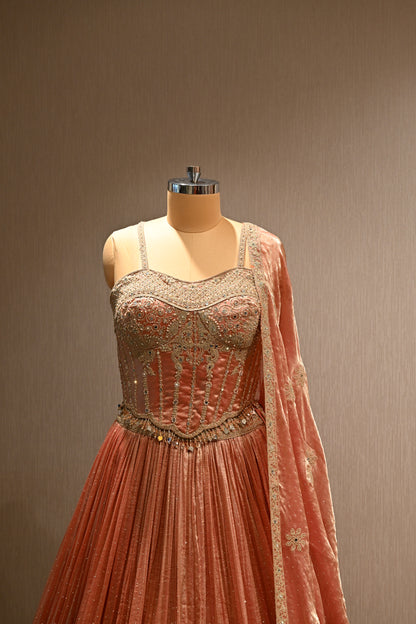 All-Over Shimmer Silk Thread & Stone Work lehenga Set