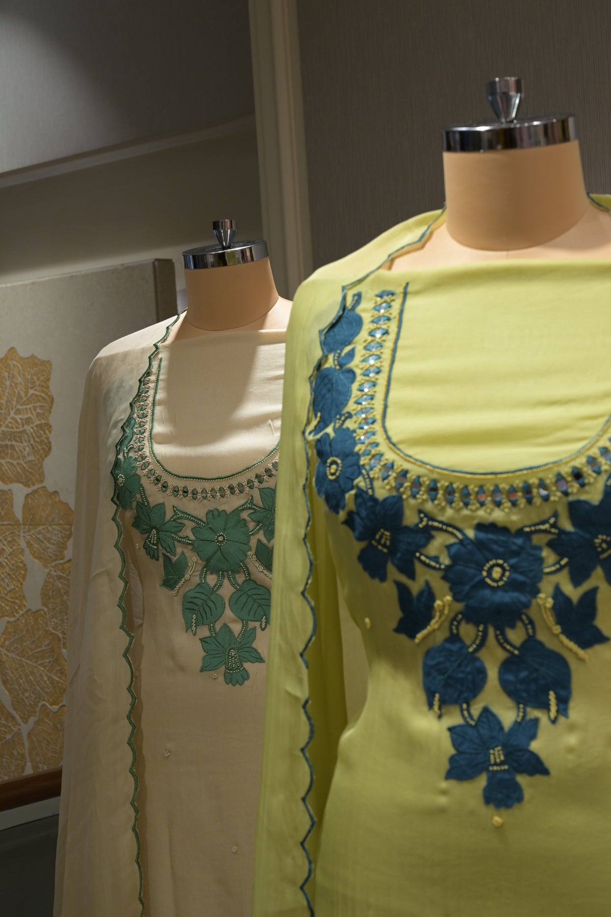 Burberry Fabric Suit Set with Patchwork, Crepe Bottom & Cutwork Dupatta