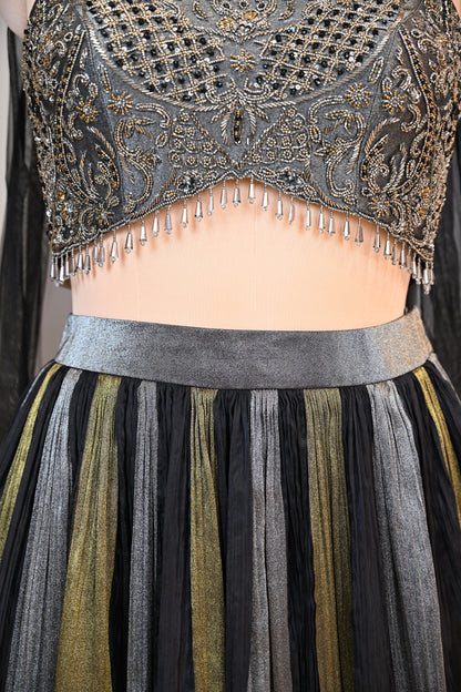 Embellished Tissue Lehenga Set Crafted with Chiffon