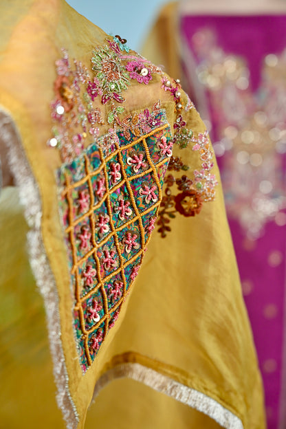 Hand-Embroidered Tabby Silk Luxury Unstitched Suit Collection