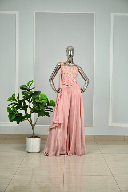 Onion Pink  Designer Outfit – Pearl & Sequin Embellished