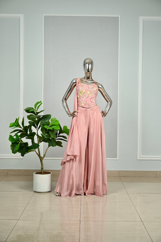 Onion Pink  Designer Outfit – Pearl & Sequin Embellished