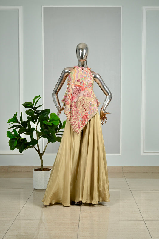 Indo-Western Digital Print Sequins Highlighted Jaffa Set