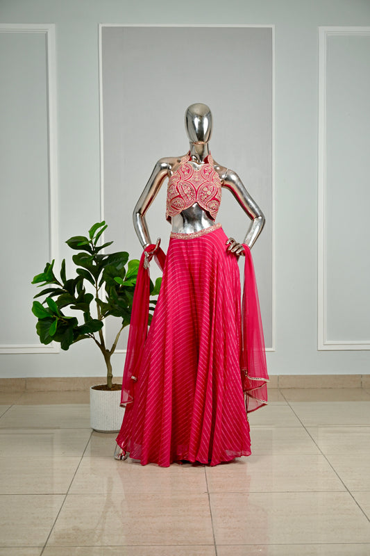 Elegant Onion Pink Indo-Western Designer Set