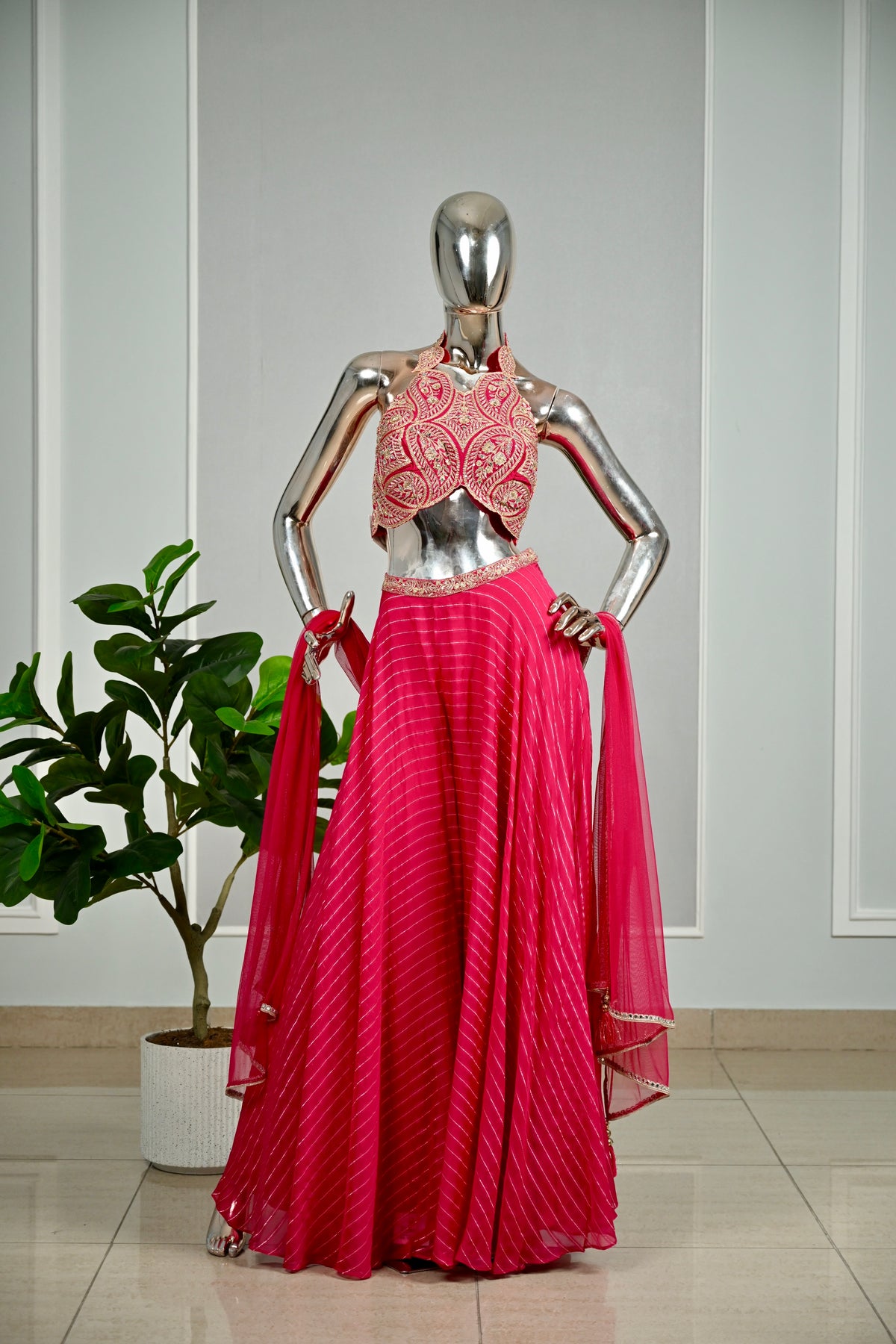 Elegant Onion Pink Indo-Western Designer Set
