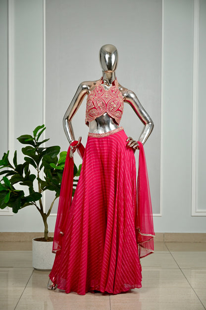 Elegant Onion Pink Indo-Western Designer Set