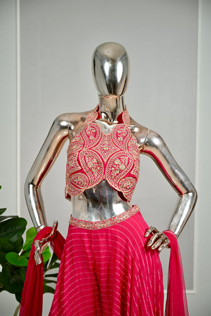 Elegant Onion Pink Indo-Western Designer Set