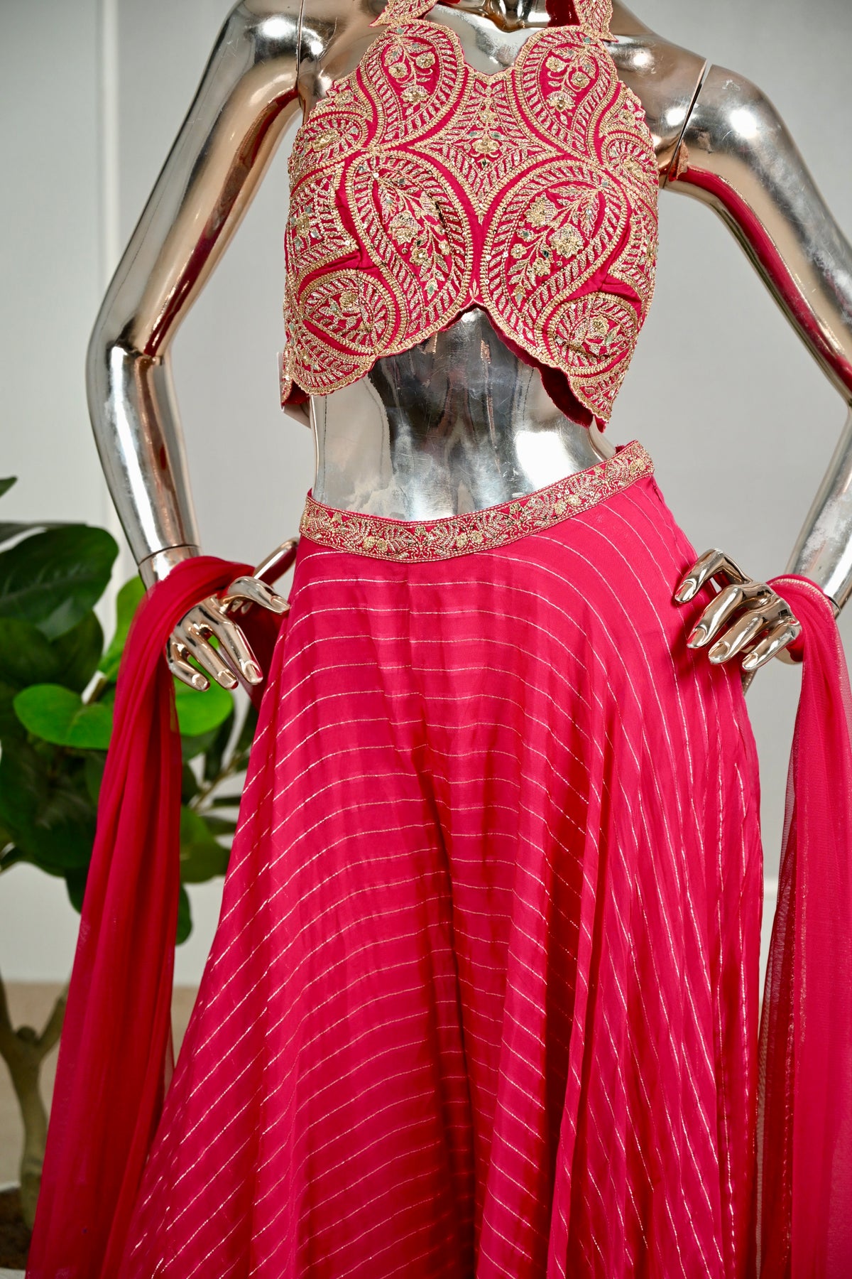 Elegant Onion Pink Indo-Western Designer Set