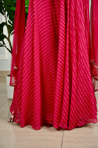 Elegant Onion Pink Indo-Western Designer Set