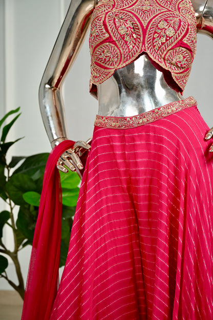 Elegant Onion Pink Indo-Western Designer Set