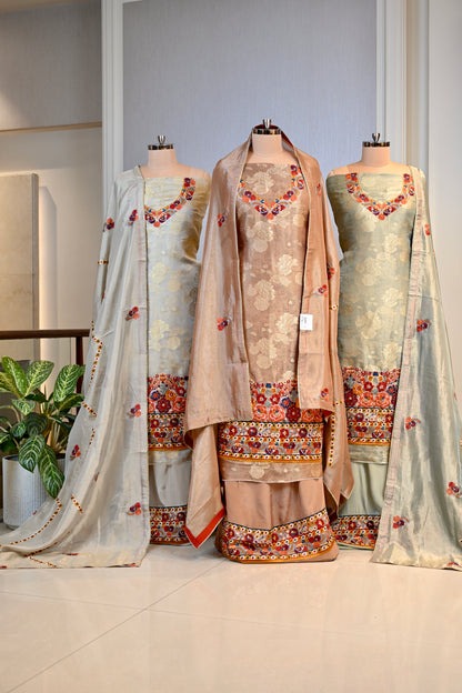 Bansari Silk Multi-Thread Work Unstitched Suit Set