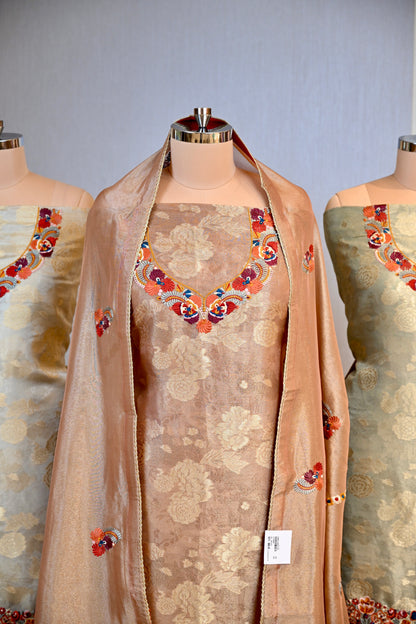 Bansari Silk Multi-Thread Work Unstitched Suit Set