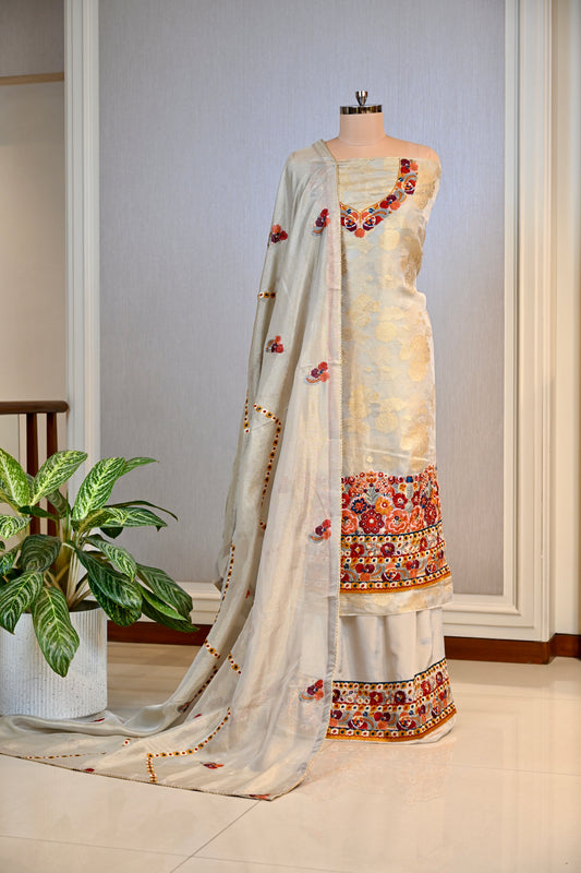 Bansari Silk Multi-Thread Work Unstitched Suit Set
