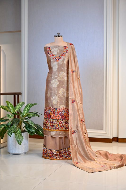 Bansari Silk Multi-Thread Work Unstitched Suit Set