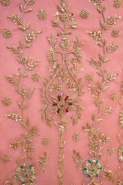 Elegant Organza Hand-Embroidered Suit Set