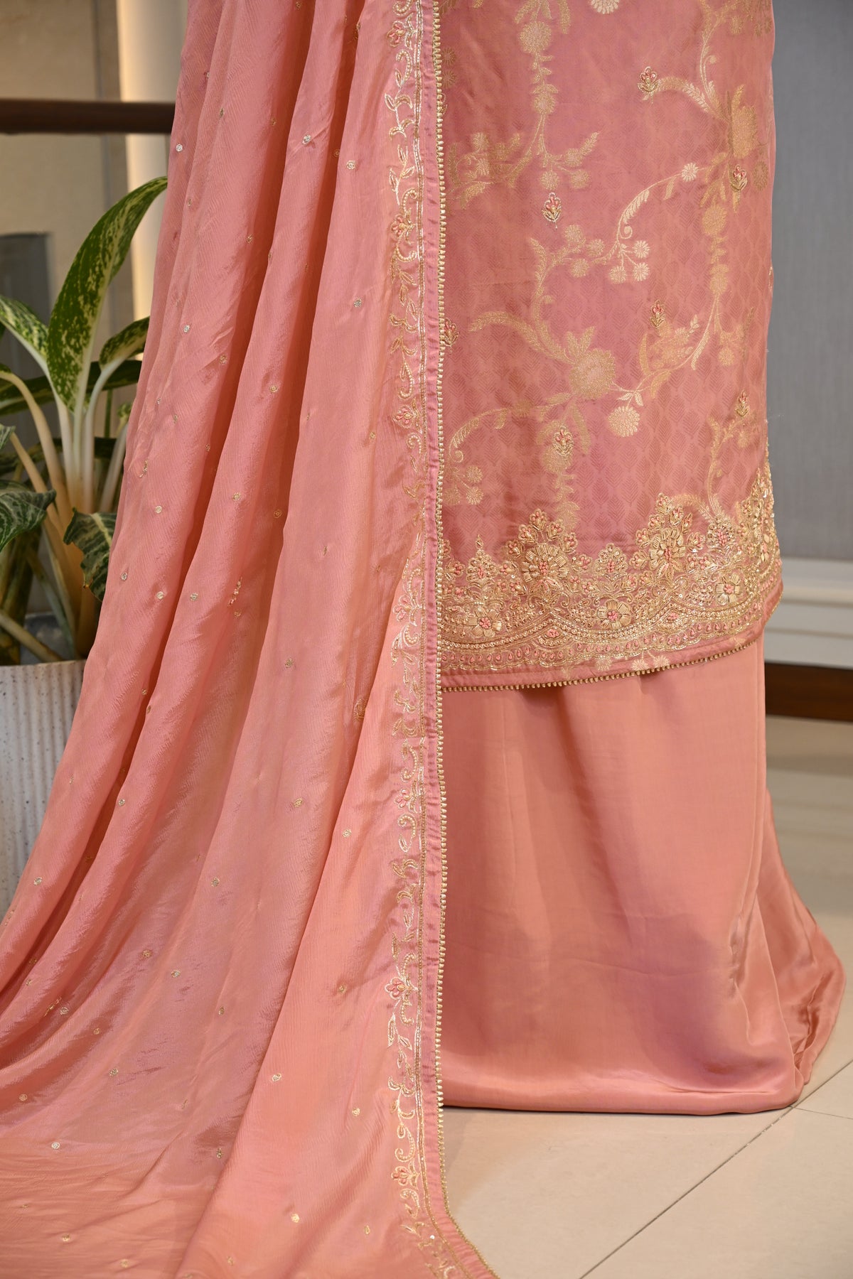 Elegant Bansari Silk Embroidered Suit Set