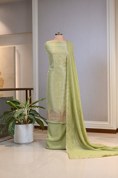 Shimmer Tissue Hand-Embroidered Suit Set