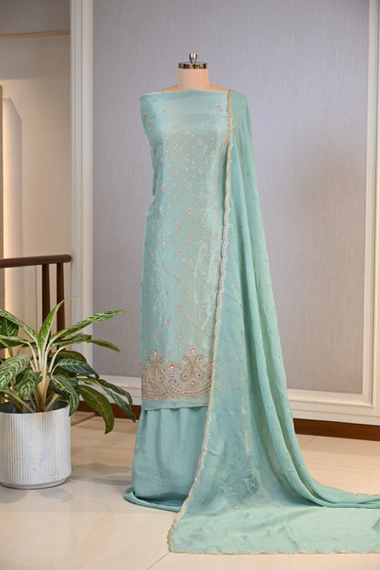 Shimmer Tissue Hand-Embroidered Suit Set