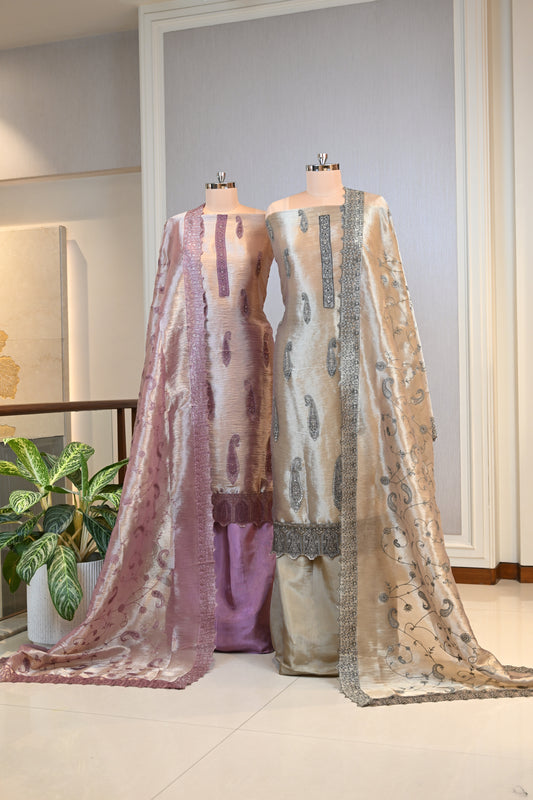 Elegant Tissue Silk Threadwork Suit Set