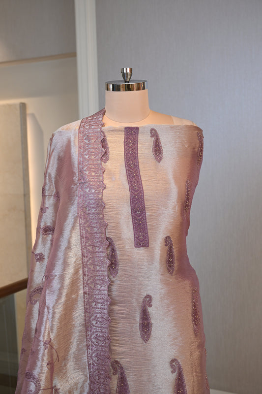 Elegant Tissue Silk Threadwork Suit Set