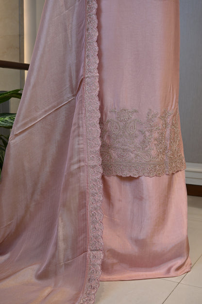Elegant Silk Hand-Embroidered Suit Set