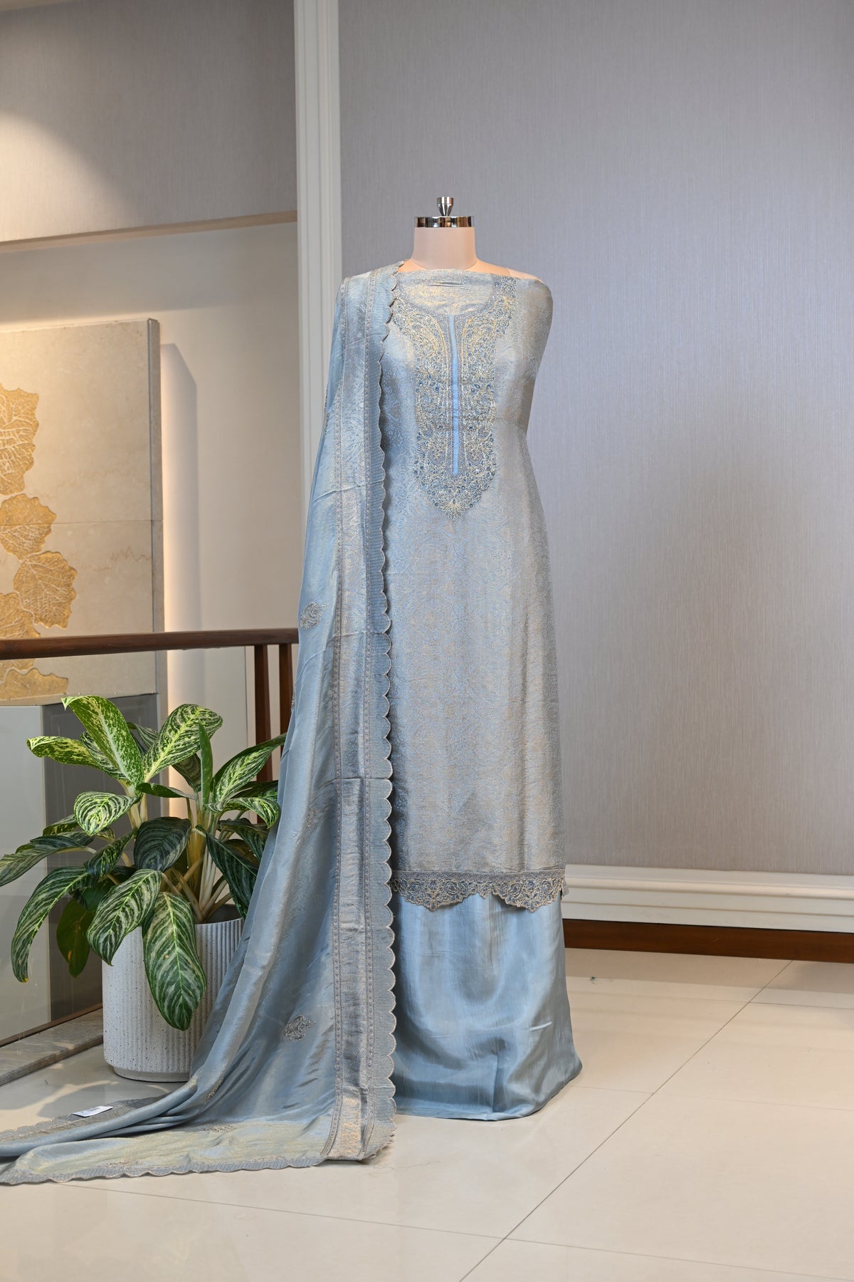 Elegant Self Bansari Silk Suit Set