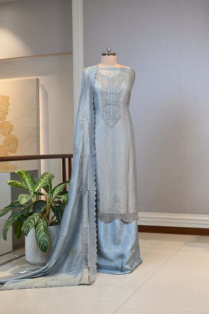 Elegant Self Bansari Silk Suit Set