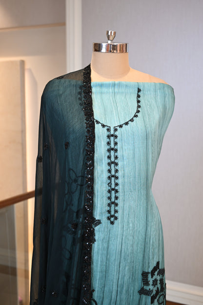 Elegant Organza Hand-Embroidered Suit Set