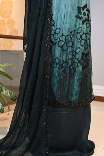 Elegant Organza Hand-Embroidered Suit Set