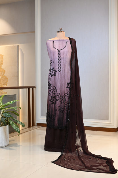 Elegant Organza Hand-Embroidered Suit Set