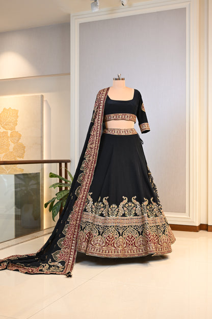 Crepe Printed Lehenga Choli with Gota Patti & Dori Work