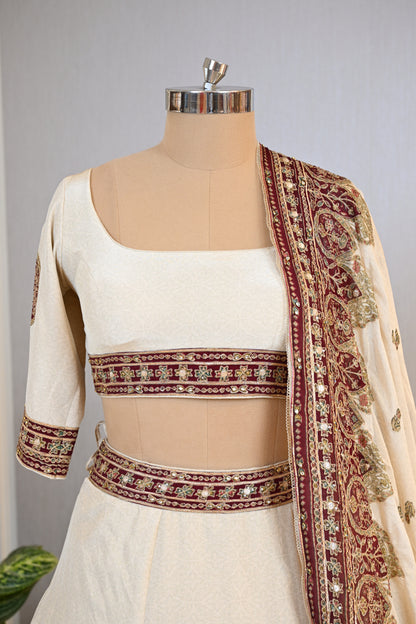 Crepe Printed Lehenga Choli with Gota Patti & Dori Work