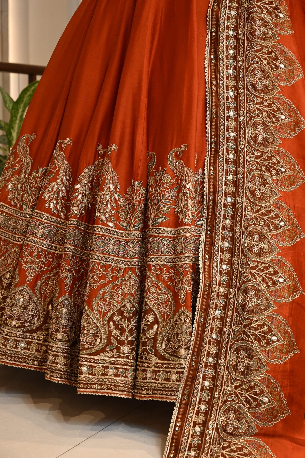 Crepe Printed Lehenga Choli with Gota Patti & Dori Work