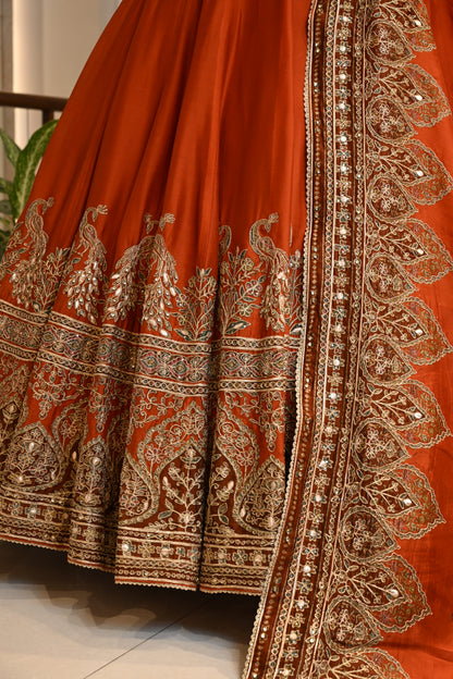 Crepe Printed Lehenga Choli with Gota Patti & Dori Work