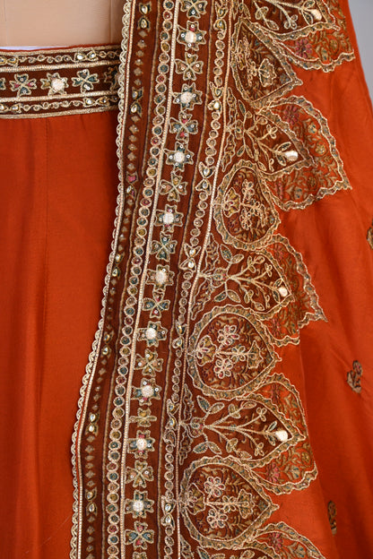 Crepe Printed Lehenga Choli with Gota Patti & Dori Work