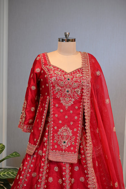 Beautifully Crafted Kadi Silk Lehenga  Set