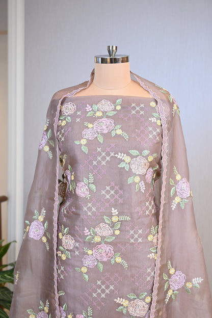Elegant Organza Thread & Zari Suit Set