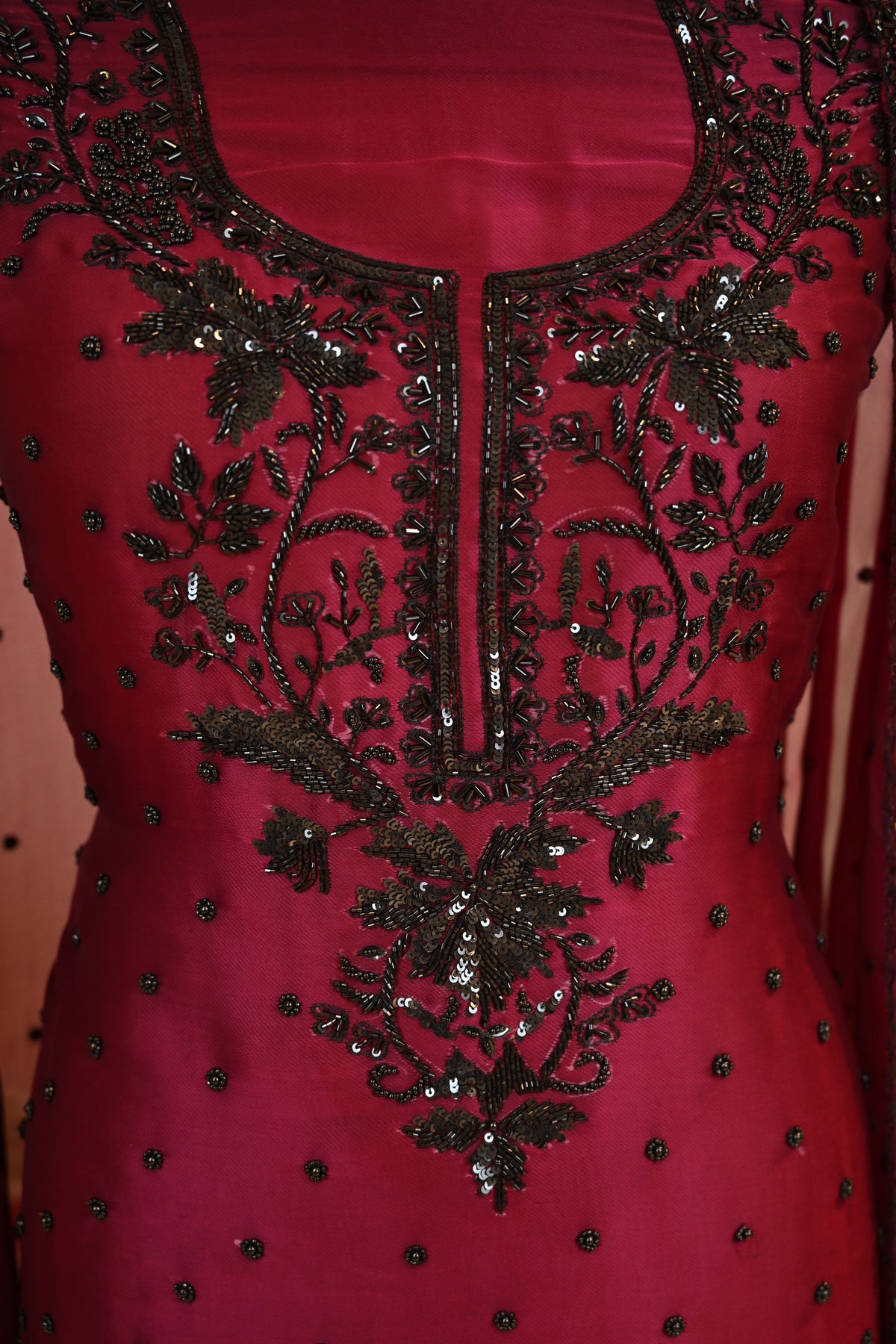 Elegant Organza Hand-Embroidered Suit Set