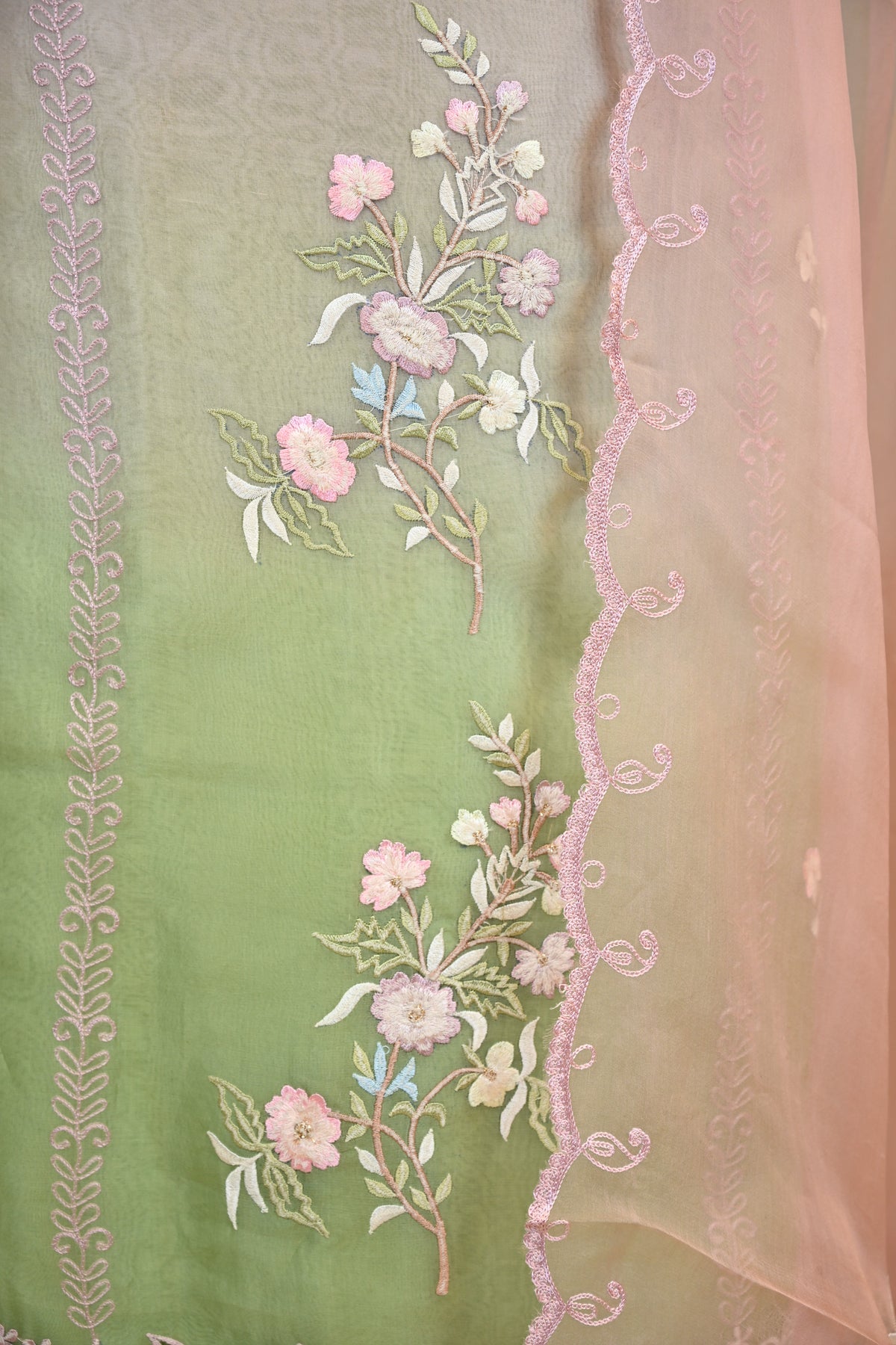 Elegant Organza Thread Work Suit Set