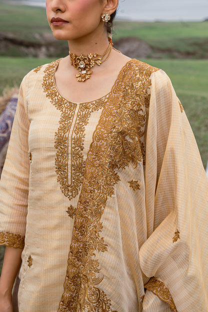 Shimmer Silk Thread-Embroidered Unstitched Suit Set