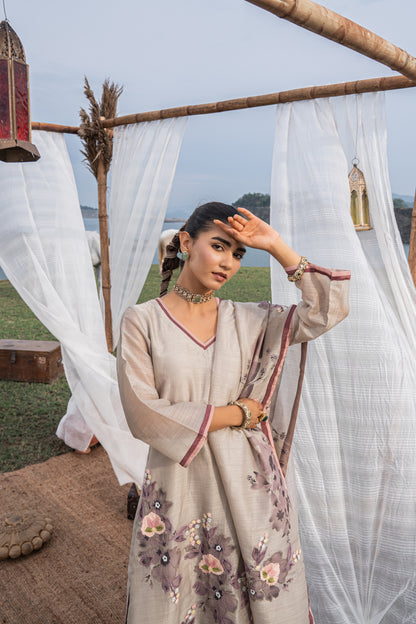 Khadi Silk Dori Work Embellished Unstitched Suit Set
