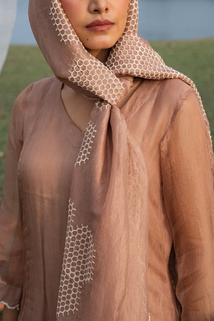 Shimmer Crush Tissue Embellished Unstitched Suit Set