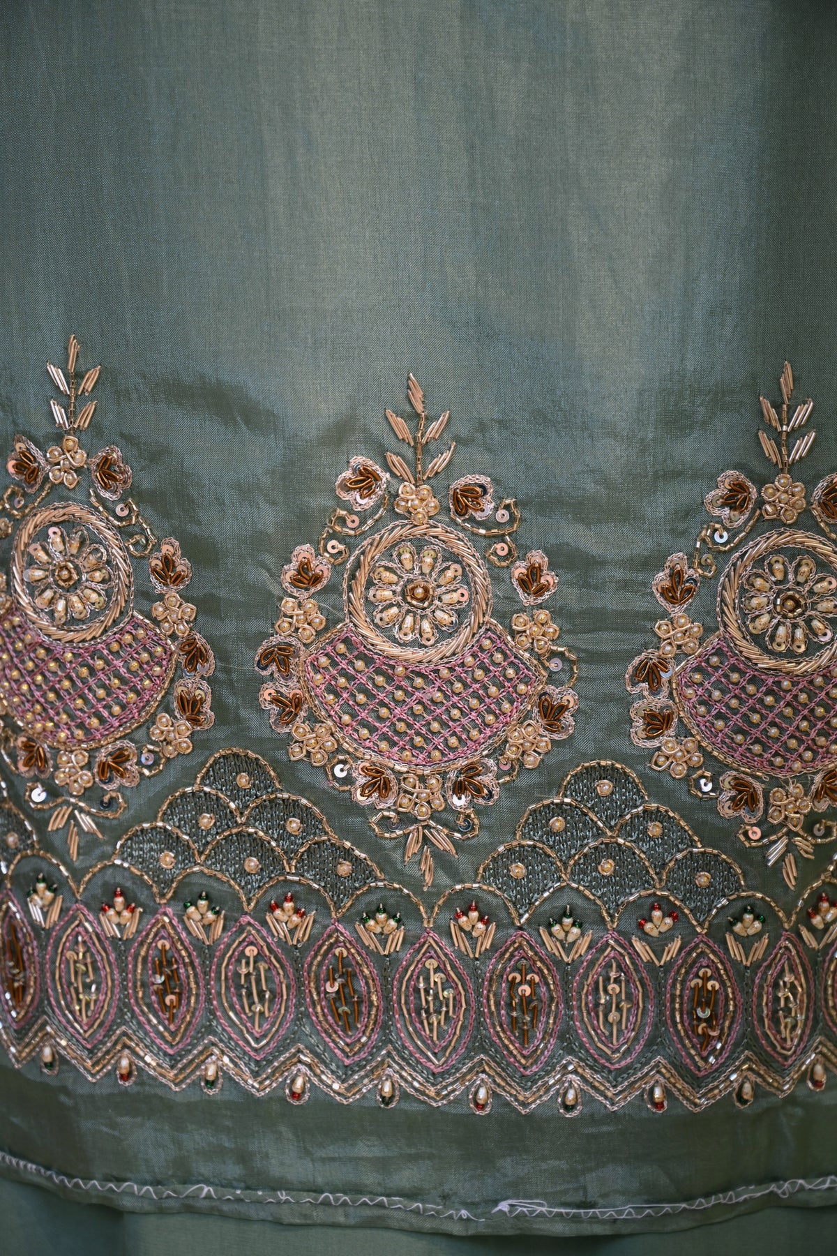 Hand-Embroidered Organza Unstitched Suit
