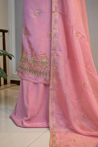 Hand-Embroidered Organza Unstitched Suit